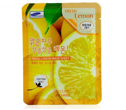 3W Clinic Fresh Lemon Маска тканевая для лица 23мл