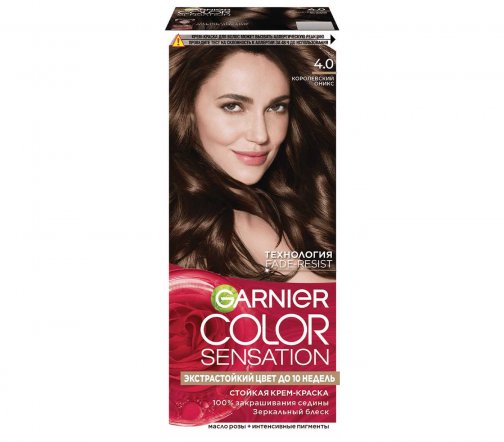 Garnier Color Sensation Роскошь цвета Крем-краска для волос 4.0 Королевский оникс