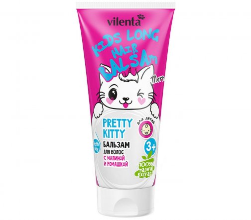 Vilenta Бальзам детский для волос Pretty Kitty Малина и Ромашка 200мл