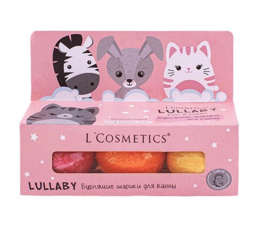 L'Cosmetics Lullaby Набор бурлящих шаров для ванны Розовый 55гр*3шт