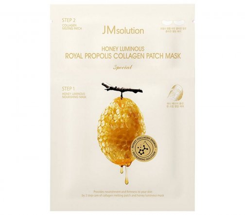 JMSolution Honey Luminous Набор двухэтапный с прополисом Маска 30мл+Патчи 2шт*8.5мг