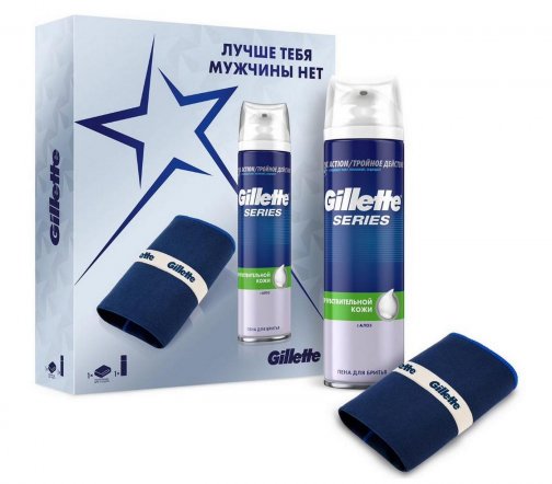 Gillette Набор Пена для бритья Series Sensitive 250мл+Полотенце спортивное