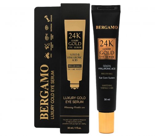 Bergamo 24K Luxury Gold Сыворотка для кожи вокруг глаз с коллоидным золотом 30мл