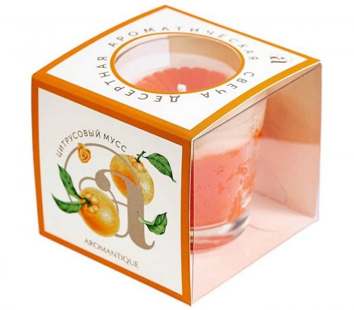 Aromantique Свеча ароматическая в стакане Цитрусовый мусс 60гр