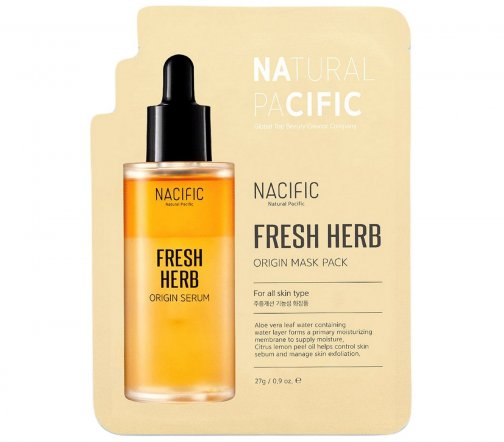 Nacific Fresh Herb Origin Mask Pack Маска тканевая с экстрактами трав 27гр