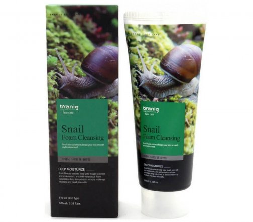 Branig Foam Cleansing Deep Moisturize Пенка для умывания с муцином улитки 100мл