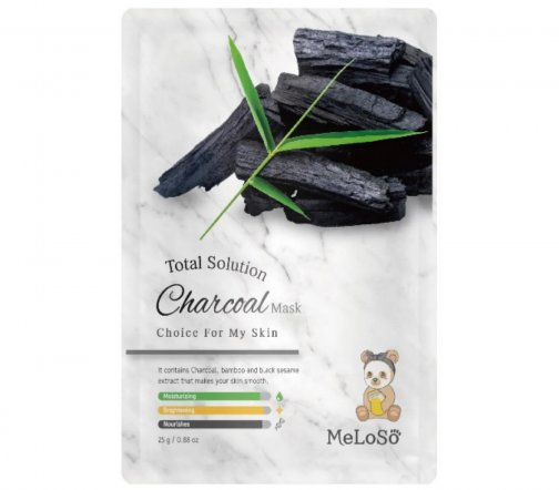 Meloso Total Solution Charcoal Маска тканевая для лица с углем 25гр