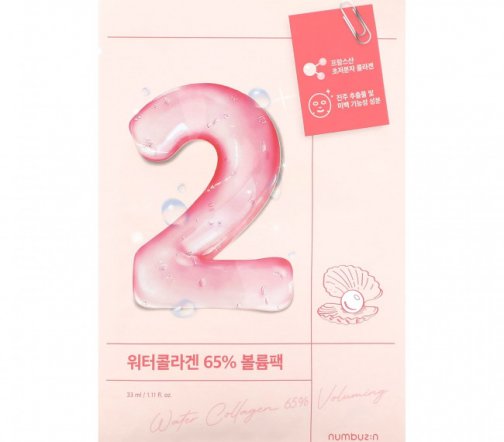 Numbuzin No.2 Water Collagen 65% Voluming Sheet Маска тканевая укрепляющая тканевая маска для лица 3