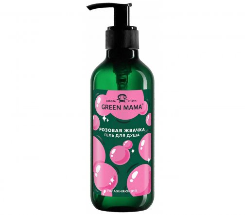 Green Mama Гель увлажняющий для душа Розовая жвачка 400мл