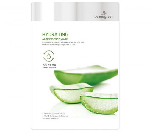 BeauuGreen Hydrating Aloe Essence Маска тканевая с экстрактом сока алое 23мл