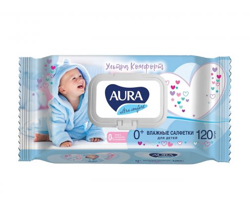 Aura Салфетки влажные Для детей Ultra Comfort 120шт