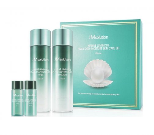 JMSolution Marine Luminous Pearl Deep Набор Глубокое увлажнение Тонер 130мл+20мл+Эмульсия 130мл+20мл