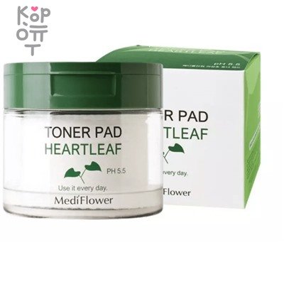 Medi Flower Pad Toner Heartleaf Ph5.5 Тонер пэды для лица увлажняющие с экстрактом хауттюйнии 180 мл