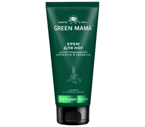 Green Mama Формула Тайги Крем для ног Шалфей и льняное масло 100мл