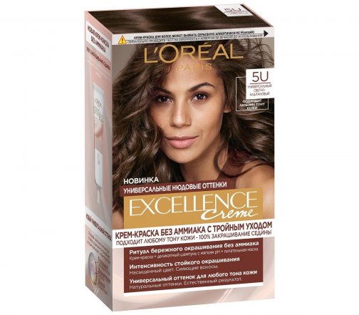 L'Oreal Paris Excellence Universal Nudes Краска для волос 5U Универсальный светло-каштановый