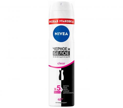 Nivea Дезодорант-антиперспирант спрей Невидимый Clear для черного и белого 150мл