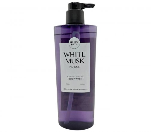 Happy Bath Perfume Body White Musk Гель увлажняющий парфюмированный для душа Белый мускус 760мл
