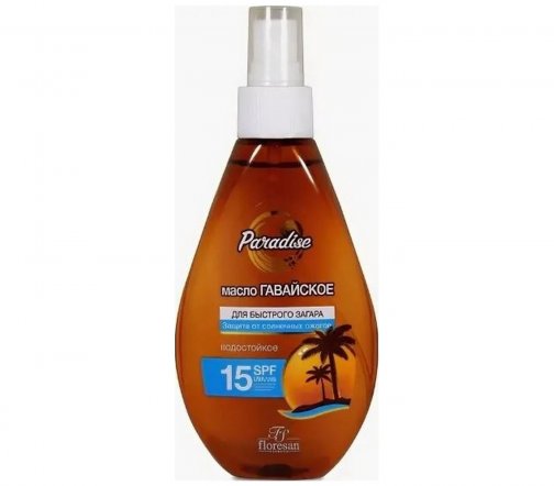 Floresan Paradise Масло для быстрого загара Гавайское SPF15