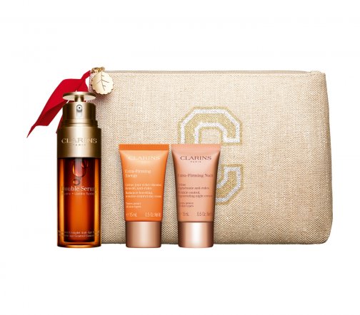 Clarins Extra-Firming Набор Сыворотка Double Serum 50мл+Крем дневной 15мл+Крем ночной 15мл+Сыворотка