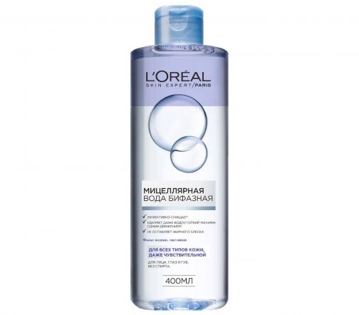 L'Oreal Paris Вода мицеллярная бифазная для всех типов кожи 400мл