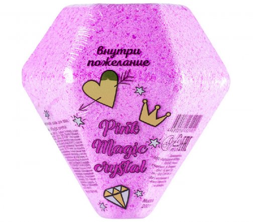 Laboratory Katrin Соль шипучая для ванны Pink Magic Crystal с предсказанием внутри 200гр
