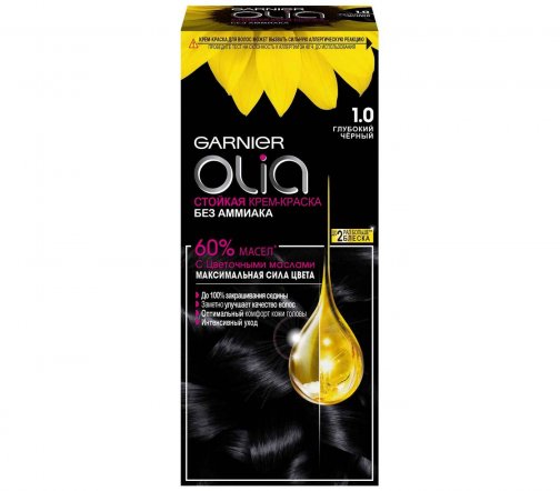 Garnier Olia Крем-краска для волос 1.0 Глубокий черный