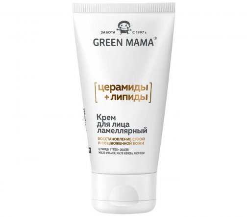 Green Mama Крем ламеллярный для сухой и обезвоженной кожи лица Церамиды и липиды 50мл