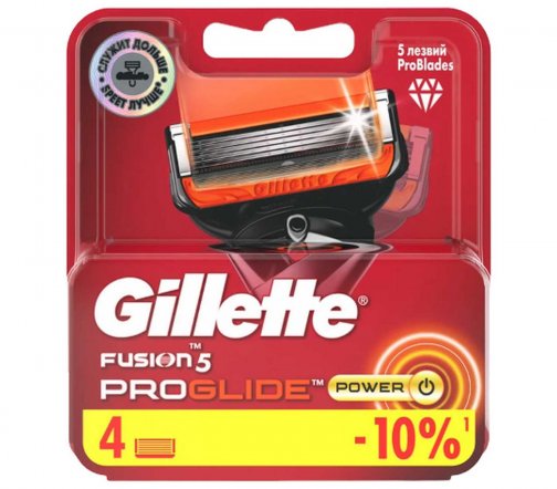Gillette Fusion5 ProGlide Power Red Кассета сменная 4шт