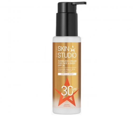 Stellary Уход Skin Studio Крем солнцезащитный для лица и тела SPF30 Комплекс масел 100мл