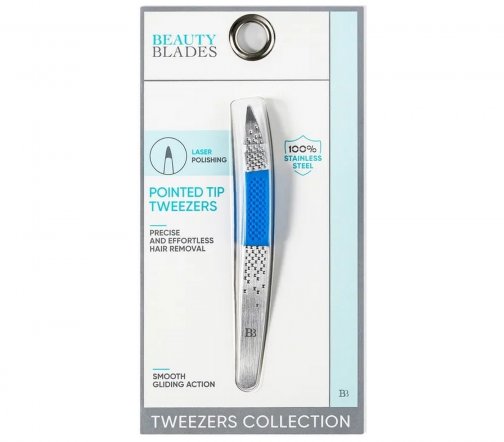 Beauty Blades Пинцет с острыми кончиками с резиновой вставкой