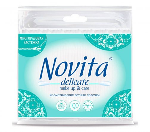 Novita Палочки ватные пакет Delicate 100шт