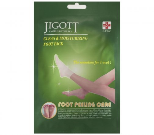 Jigott Маска-носки для пилинга ног Clean & Moisturizing Foot Pack