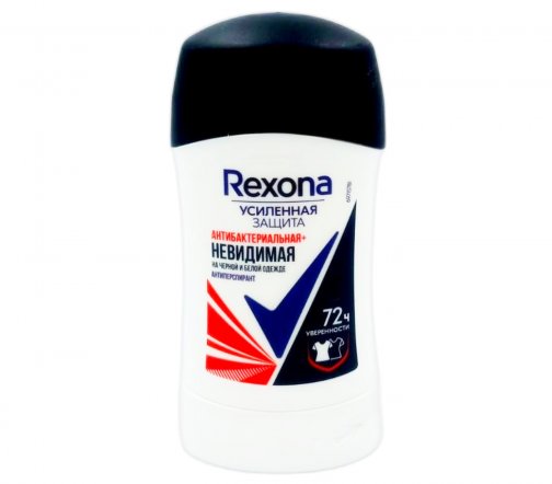 Rexona Усиленная защита Дезодорант-антиперспирант стик Антибактериальная невидимая 40мл