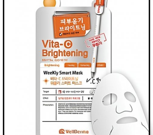WellDerma Vita-C Brightening Weekly Smart Маска для лица тканевая осветляющая с витамином С