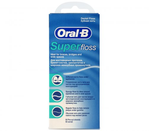 Oral-B Нить зубная Super Floss 50шт