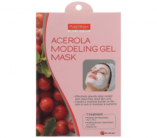 Purederm Набор Маска альгинатная для лица Ацеролла 2в1 50г+Крем интенсивного действия для лица 4г