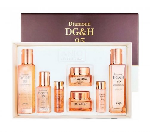 Anjo Professional Diamond DG&H Набор Тонер+Эмульсия+Эссенция+Крем для лица+Крем для кожи вокруг глаз