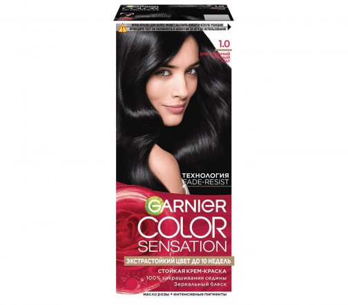 Garnier Color Sensation Роскошь цвета Крем-краска для волос 1.0 Драгоценный черный агат