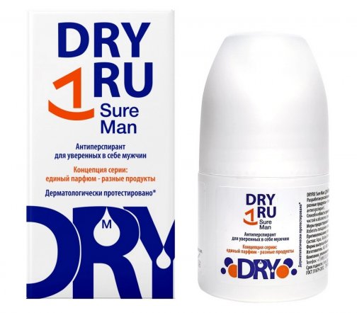 Dry Ru Sure Man (Ру Шуэ Мэн) Антиперспирант-ролик для уверенных в себе мужчин 50мл