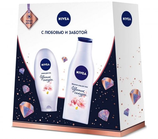 Nivea Набор Молочко для тела Цветок сакуры 200мл+Крем для рук Цветок сакуры 75мл