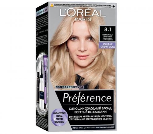 L'Oreal Paris Preference Краска для волос 8.1 Светло-русый пепельный