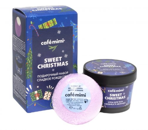 Cafe Mimi Набор Sweet Christmas Шар бурлящий 120гр+Крем для тела 110мл