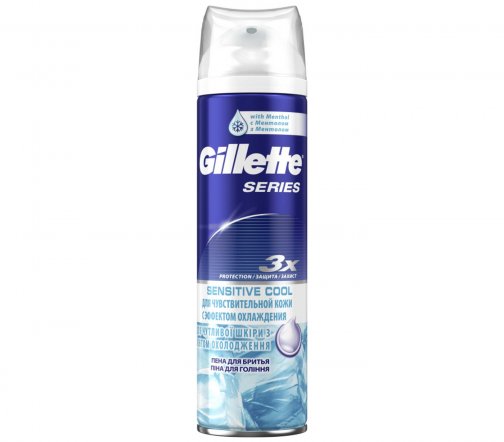 Gillette Men Sensitive Cool Пена для бритья 250мл