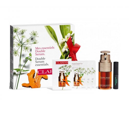 Clarins Double Serum Набор Сыворотка двойная вокруг глаз 0.9мл+Сыворотка двойная для лица 30мл+Тушь