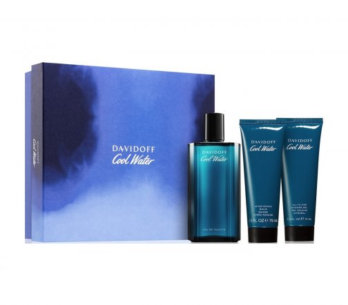 Davidoff Men Cool Water Набор Туалетная вода 125мл+Гель для душа 75мл+Бальзам после бритья 75мл