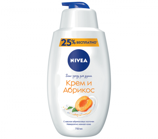 Nivea Гель-уход для душа Крем и Абрикос 750мл