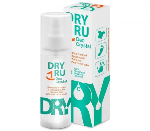 Dry Ru Deo Crystal (Ру Део Кристал) Дезодорант-спрей с минеральными кристаллами 12гр
