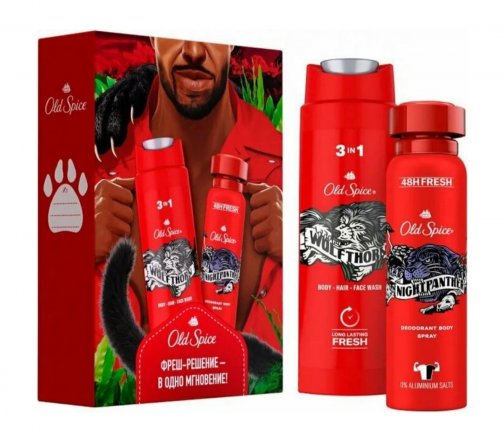 Old Spice Набор Wolfthorn Дезодорант спрей 150мл+Гель для душа и шампунь 250мл