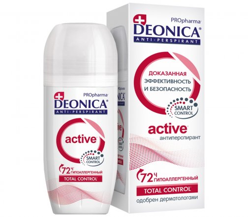Deonica Дезодорант-антиперспирант ролик Active 72ч 50мл