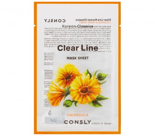 Consly Clear Line Маска тканевая балансирующая с экстрактом календулы 25мл